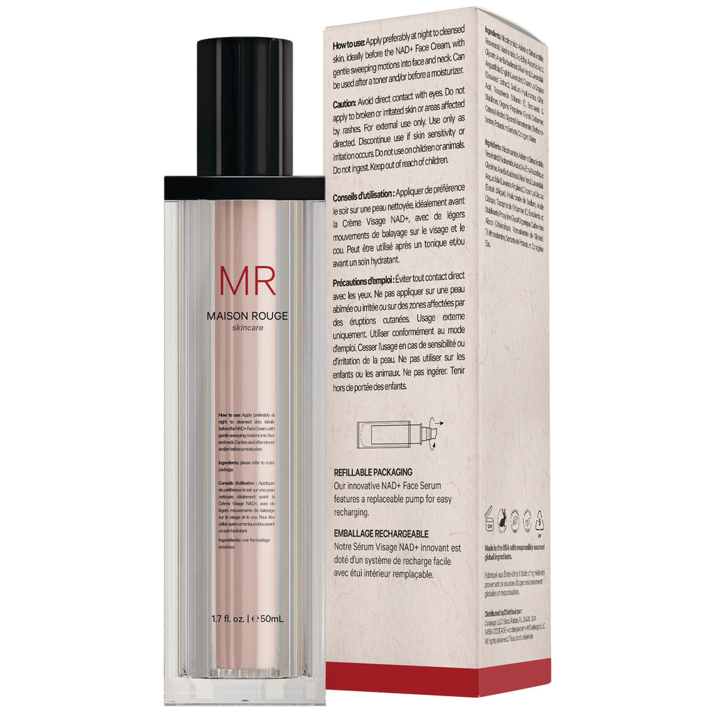 CDG062 | bottle and product box back showing Maison Rouge branding, usage directions and refillable packaging text - Thumbnail