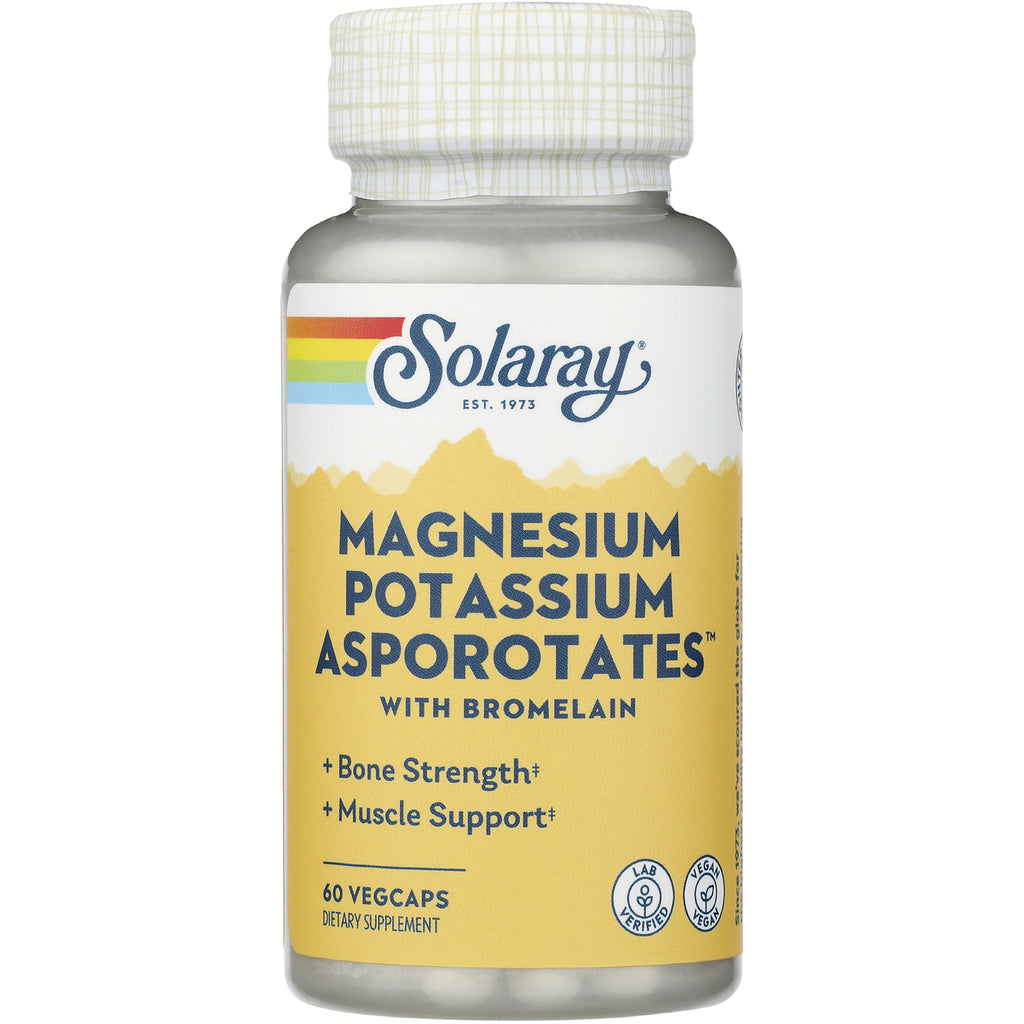 SLR374 | Solaray Magnesium Potassium Asporotates with Bromelain, 60 VegCaps dietary supplement - Thumbnail