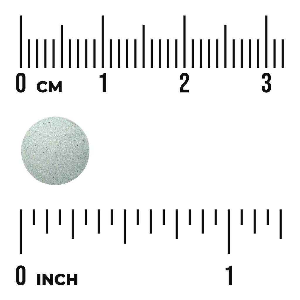 SWU427 | Round pale green tablet shown next to centimeter and inch rulers, text "0 cm" and "0 inch" visible - Thumbnail