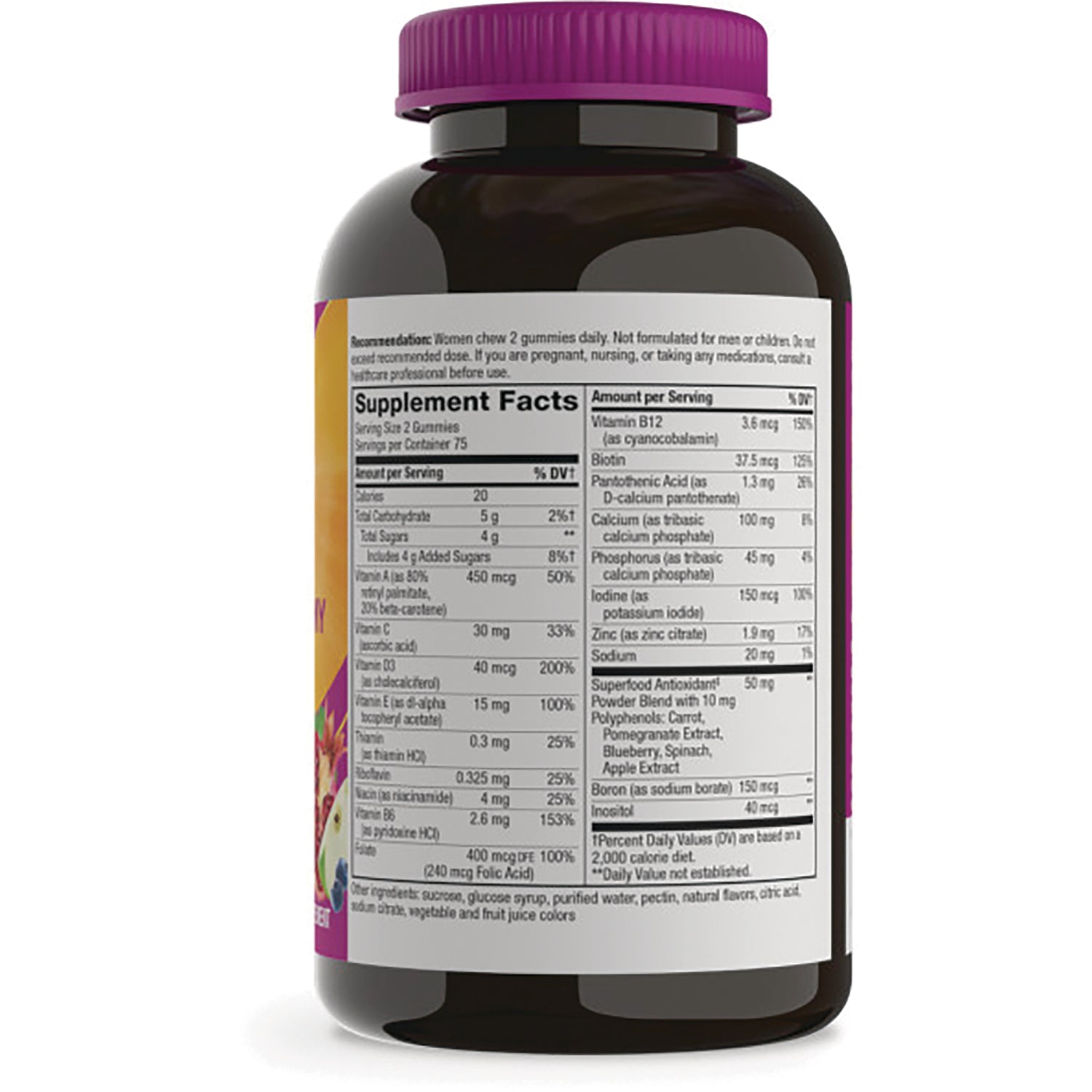 NW1035 | back of bottle showing Supplement Facts label and ingredients panel