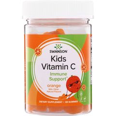 SW1883 | Swanson Kids Vitamin C gummies, Immune Support, orange flavor, 60 gummies bottle front