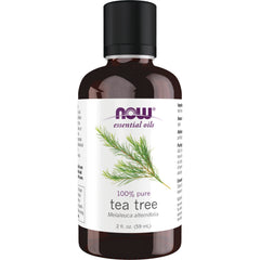 NWF274 | NOW essential oils tea tree 2 fl. oz bottle labeled 100% pure Melaleuca alternifolia