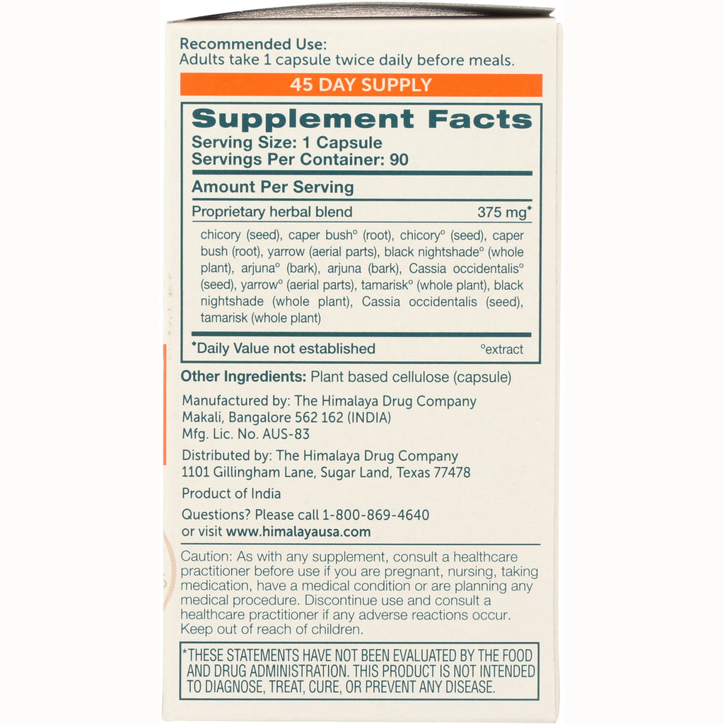 HHH015 | back panel showing Supplement Facts, serving size 1 capsule, ingredients and manufacturer details - Thumbnail