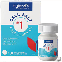 HY264 | Hyland's Naturals Cell Salt #1 Calc Fluor 6X box and bottle with tablets