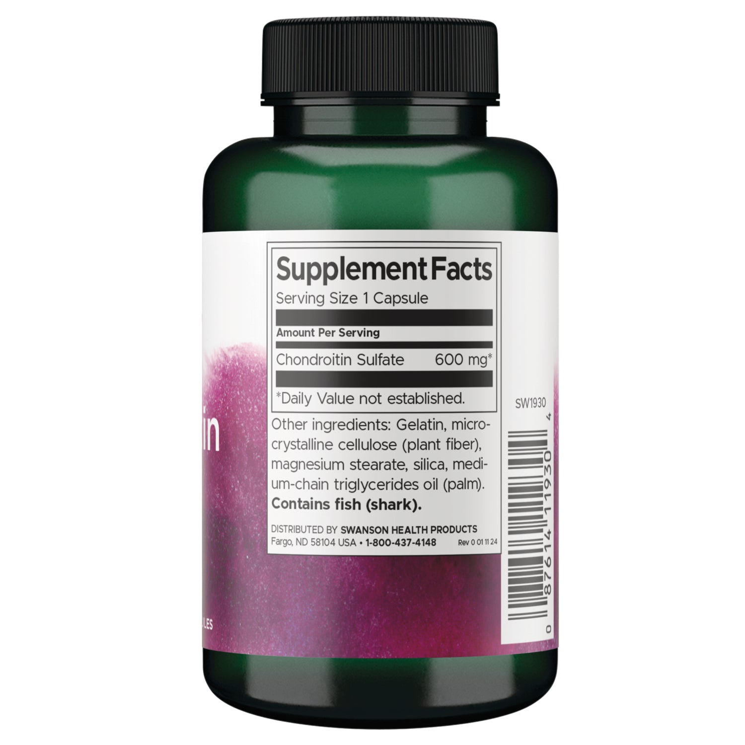 SW1930 | White capsule with size scale in inches and centimeters