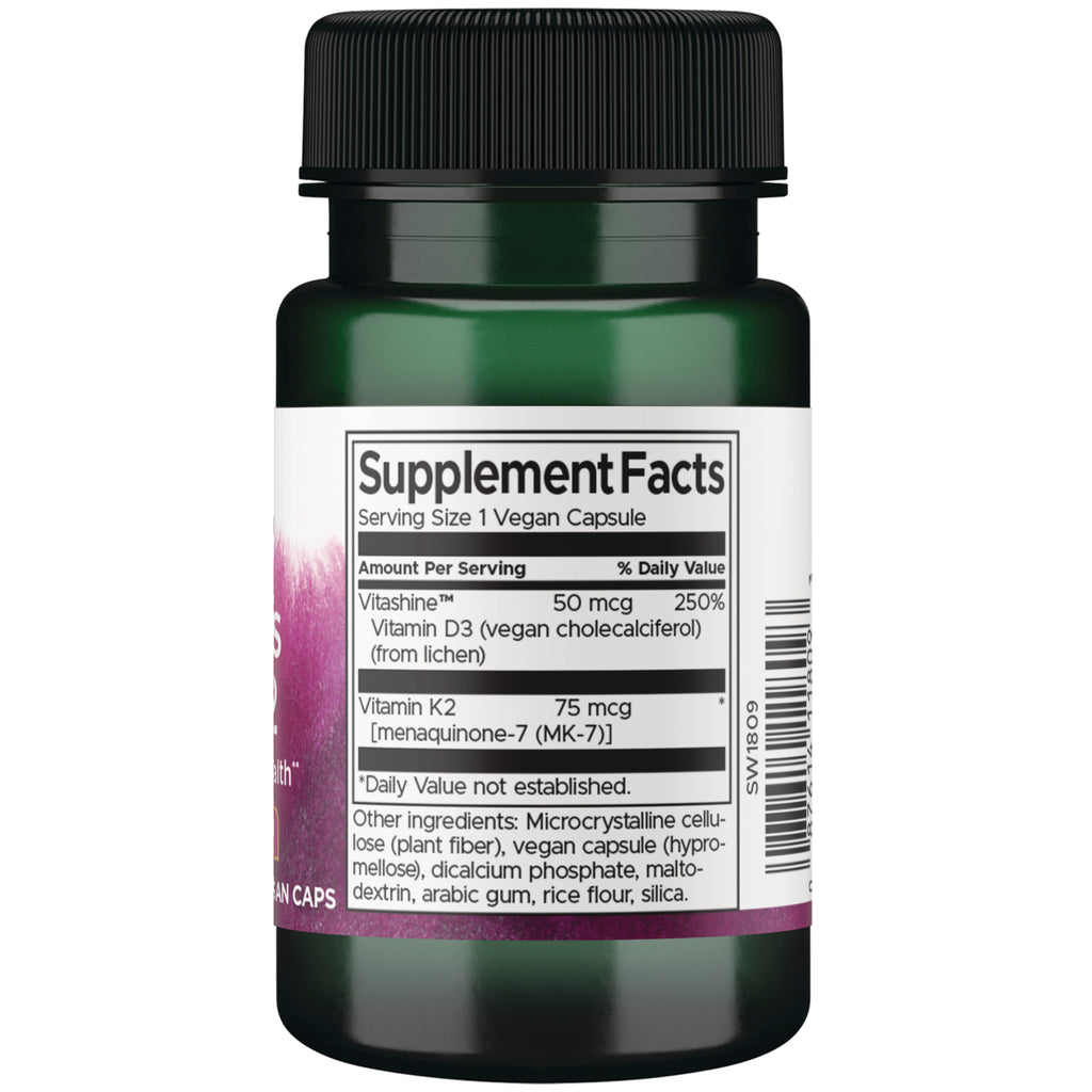 SW1809 | Back label showing Supplement Facts and ingredients; Serving Size 1 Vegan Capsule - Thumbnail