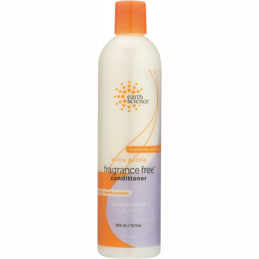 ERS010 | Earth Science extra gentle fragrance free conditioner bottle, 355 ml, white bottle with orange cap and label - Thumbnail