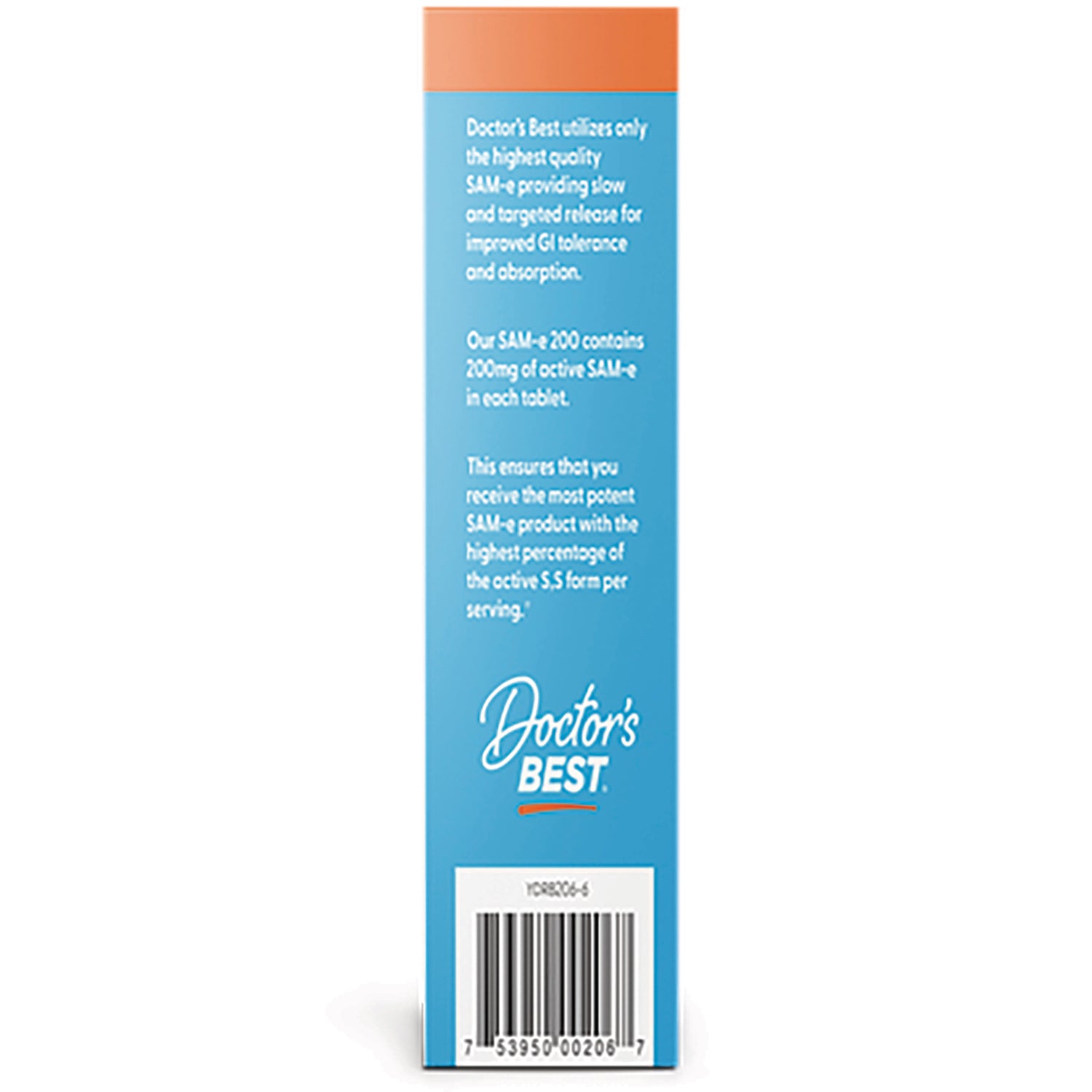 DB167 | blue side panel with product information text, Doctor's Best logo and barcode