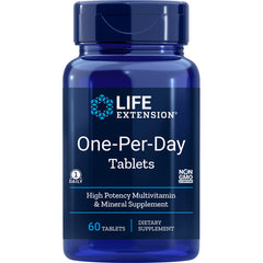 LE570 | Blue Life Extension One-Per-Day tablets bottle, 60 tablets, high-potency multivitamin