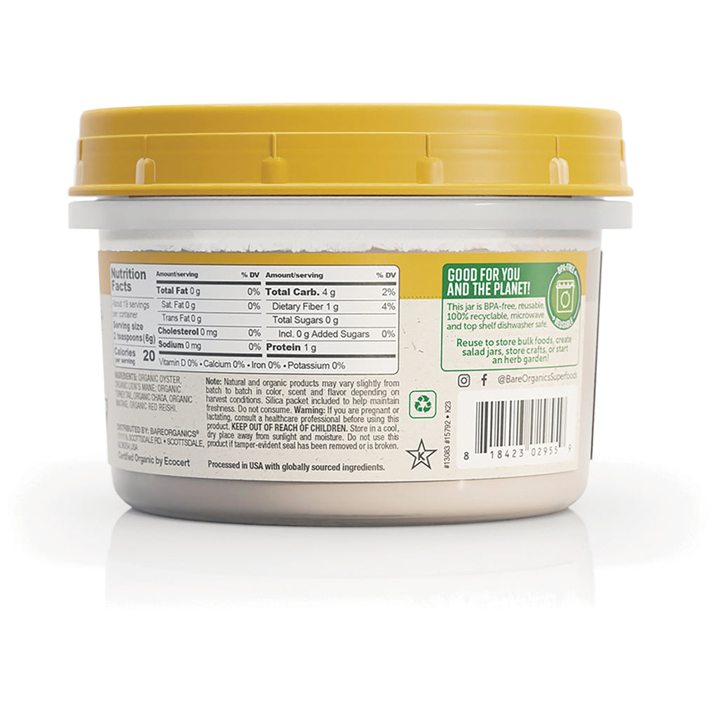 BOR028 | back of plastic container showing nutrition facts panel, barcode, recycling and product information - Thumbnail