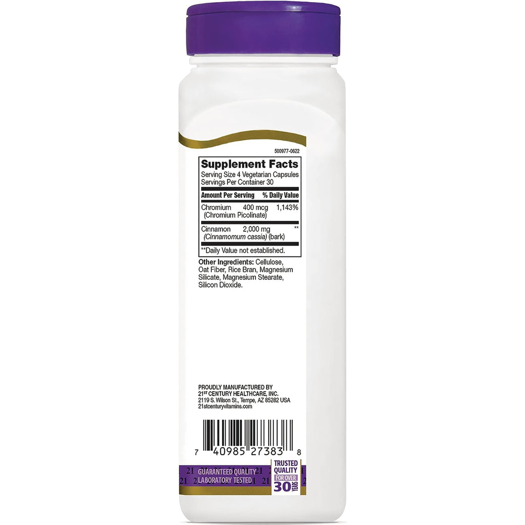 CNT242 | back of white supplement bottle showing Supplement Facts panel, ingredient list and barcode - Thumbnail