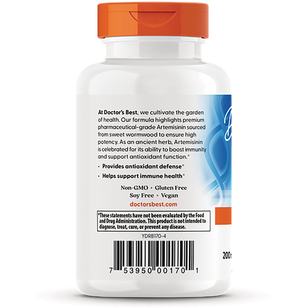 Supplement bottle back showing product claims, Non-GMO Gluten Free Vegan labels, doctorsbest.com and barcode - Thumbnail