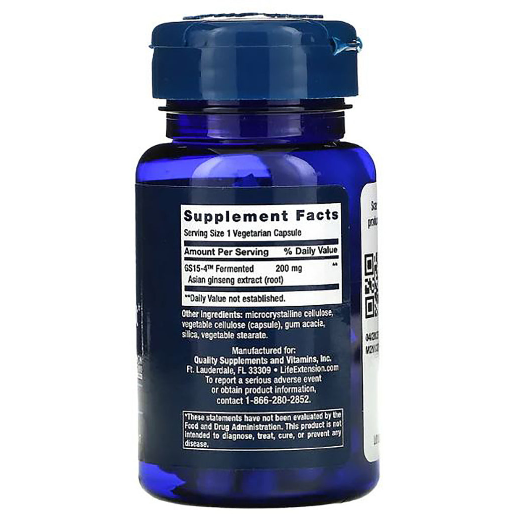 LE252 | Back of blue supplement bottle showing Supplement Facts label and ingredients list - Thumbnail