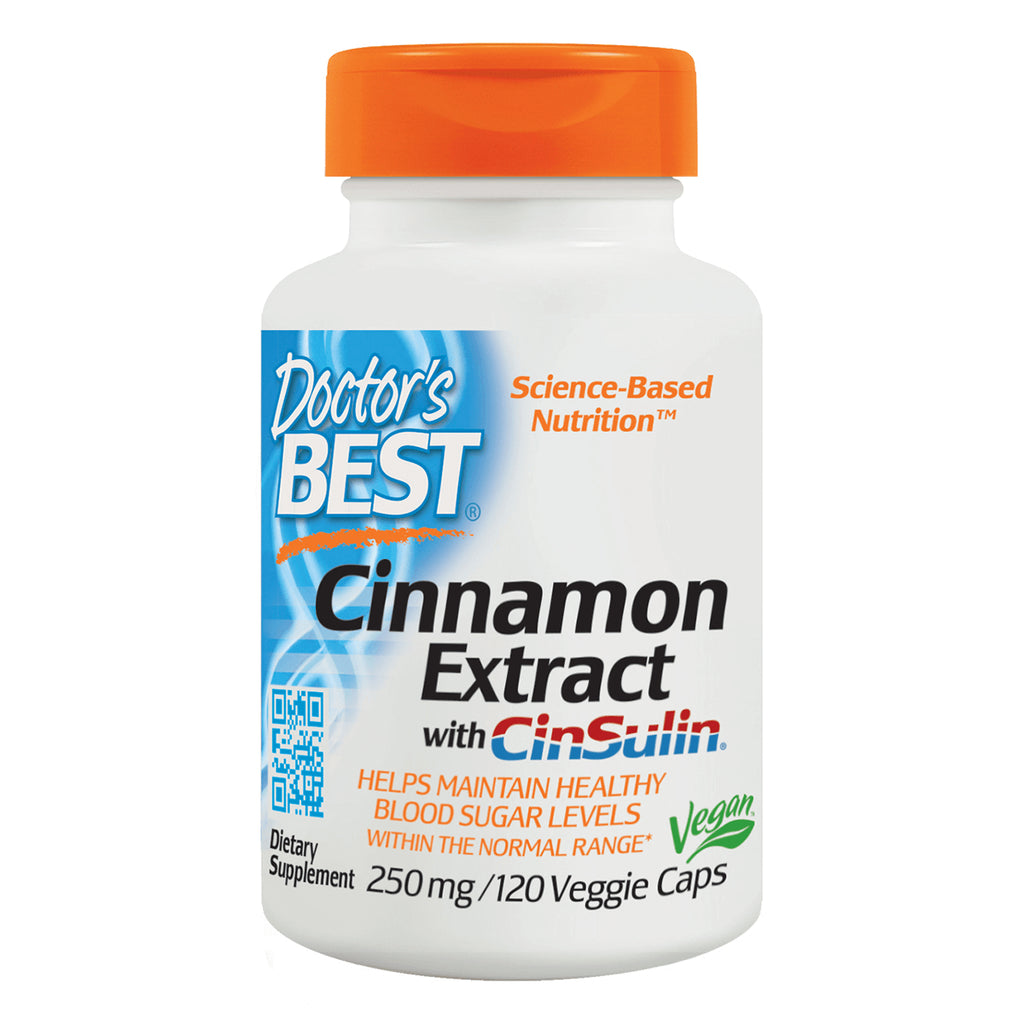 DB255 | Doctor's Best Cinnamon Extract bottle, 250 mg, 120 veggie caps, vegan label - Thumbnail