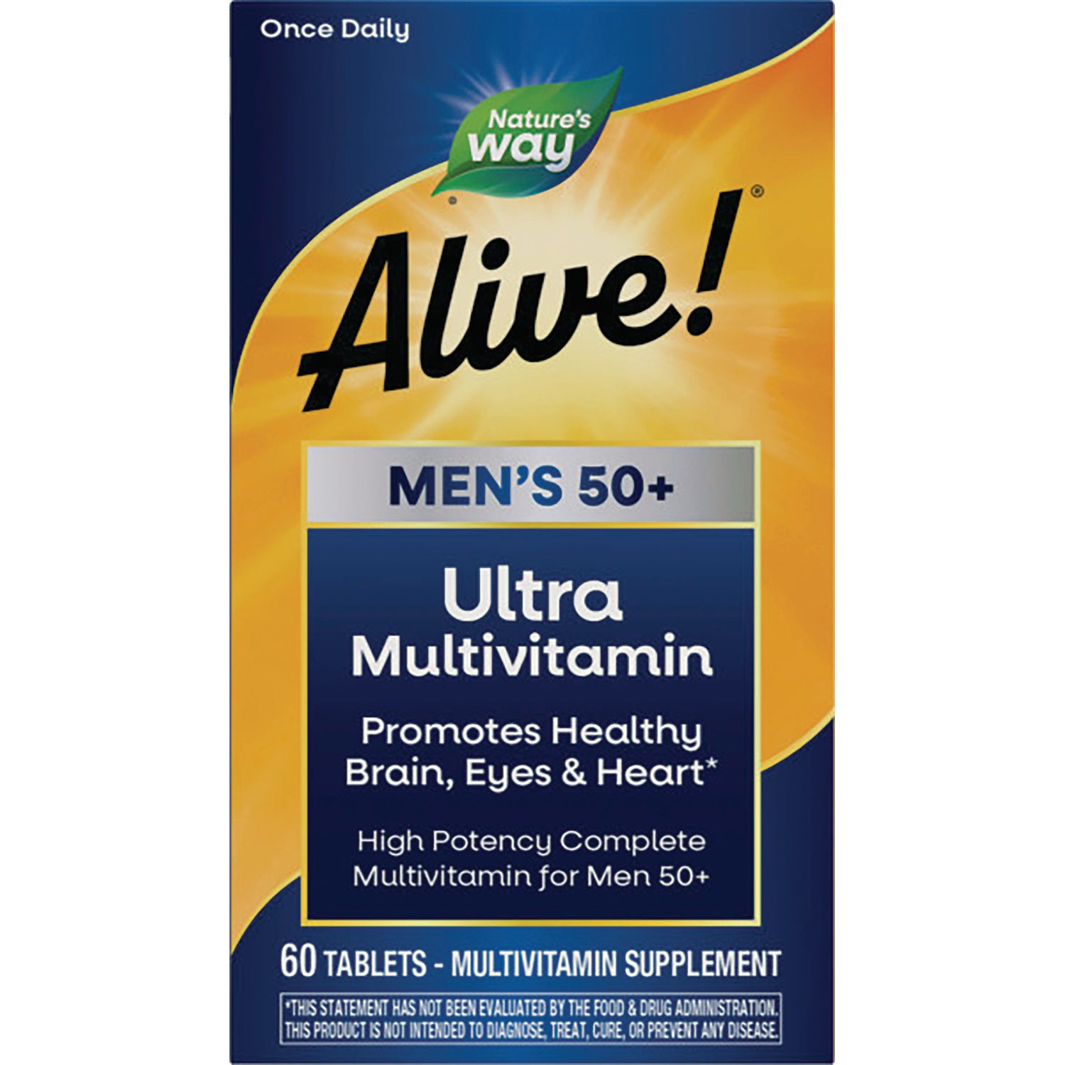 NW708 | Alive! Men's 50+ Ultra Multivitamin 60 tablets front packaging