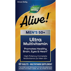 NW708 | Alive! Men's 50+ Ultra Multivitamin 60 tablets front packaging