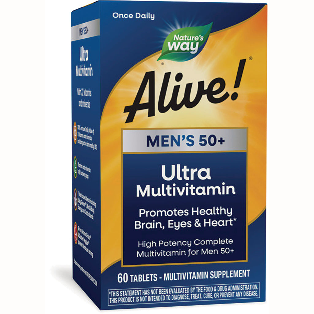 NW708 | Alive! Men's 50+ Ultra Multivitamin 60 tablets front packaging - Thumbnail