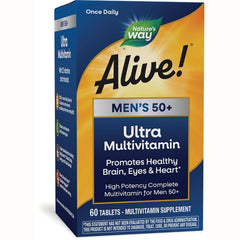 NW708 | Alive! Men's 50+ Ultra Multivitamin 60 tablets front packaging
