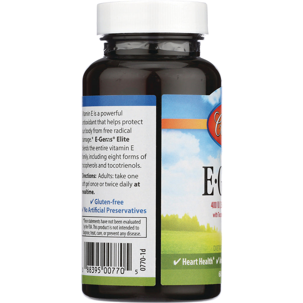 Supplement bottle side view showing product infographic panel with visible text Gluten-free and No Artificial Preservatives - Thumbnail