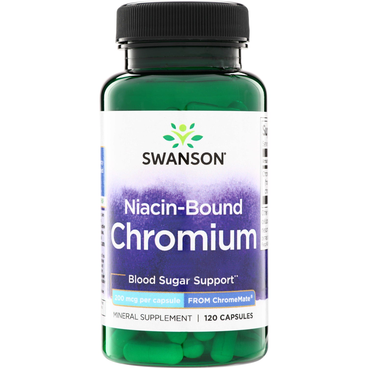 SWU211 | Swanson Niacin-Bound Chromium, Blood Sugar Support, 200 mcg per capsule, 120 capsules