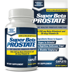 NWV006 | Super Beta PROSTATE dietary supplement bottle and box, 60 caplets 30 day supply