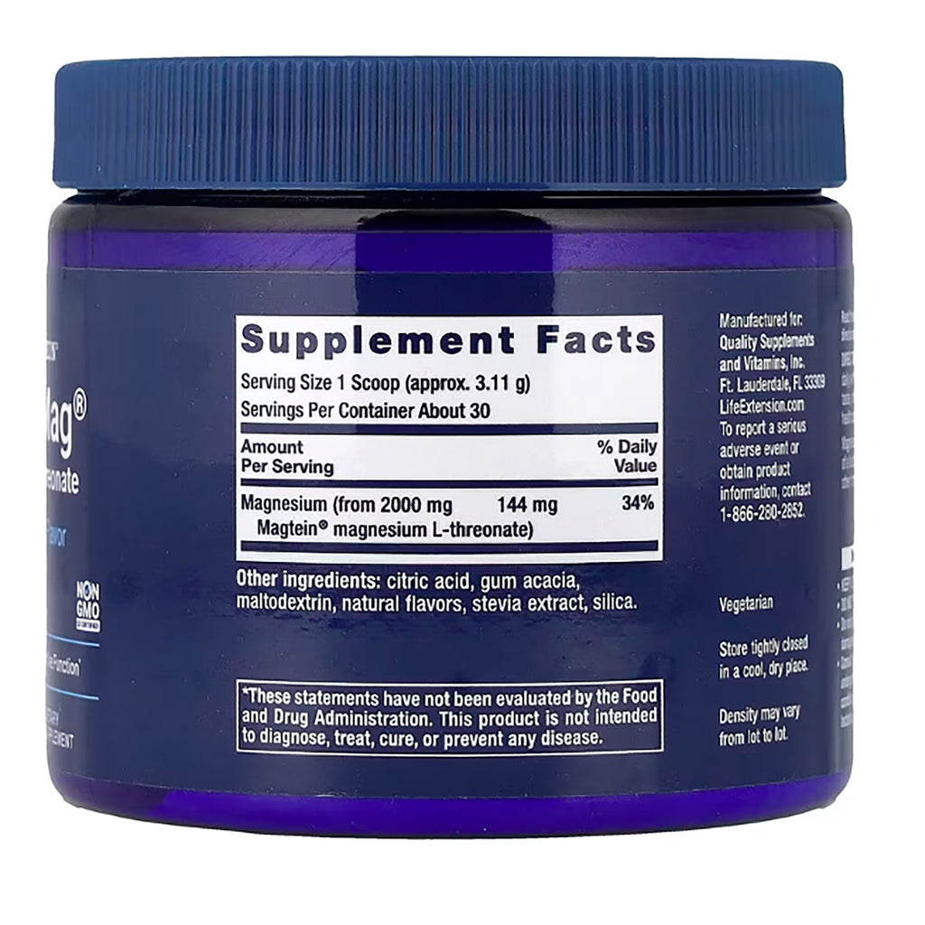 LE432 | Back label of a Life Extension supplement jar with Supplement Facts and ingredients - Thumbnail