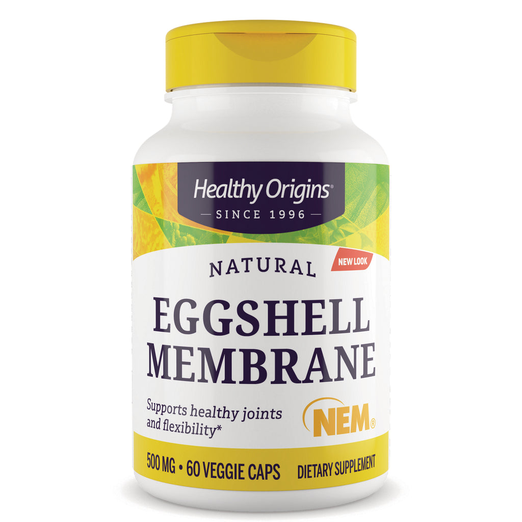 HRG203 | Healthy Origins Natural Eggshell Membrane supplement bottle, 500 mg 60 veggie caps front label - Thumbnail