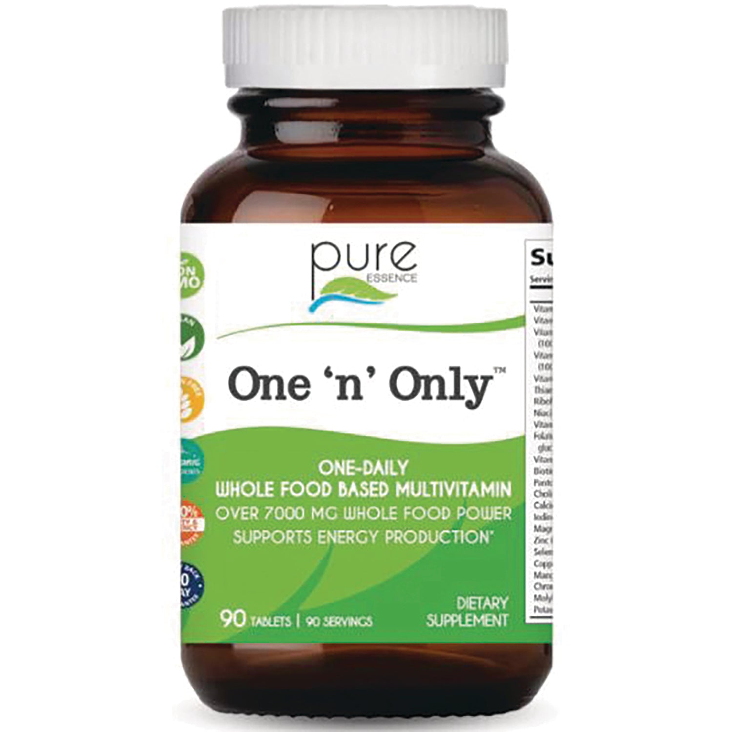 PEL040 | One 'n' Only one-daily whole food based multivitamin bottle, 90 tablets