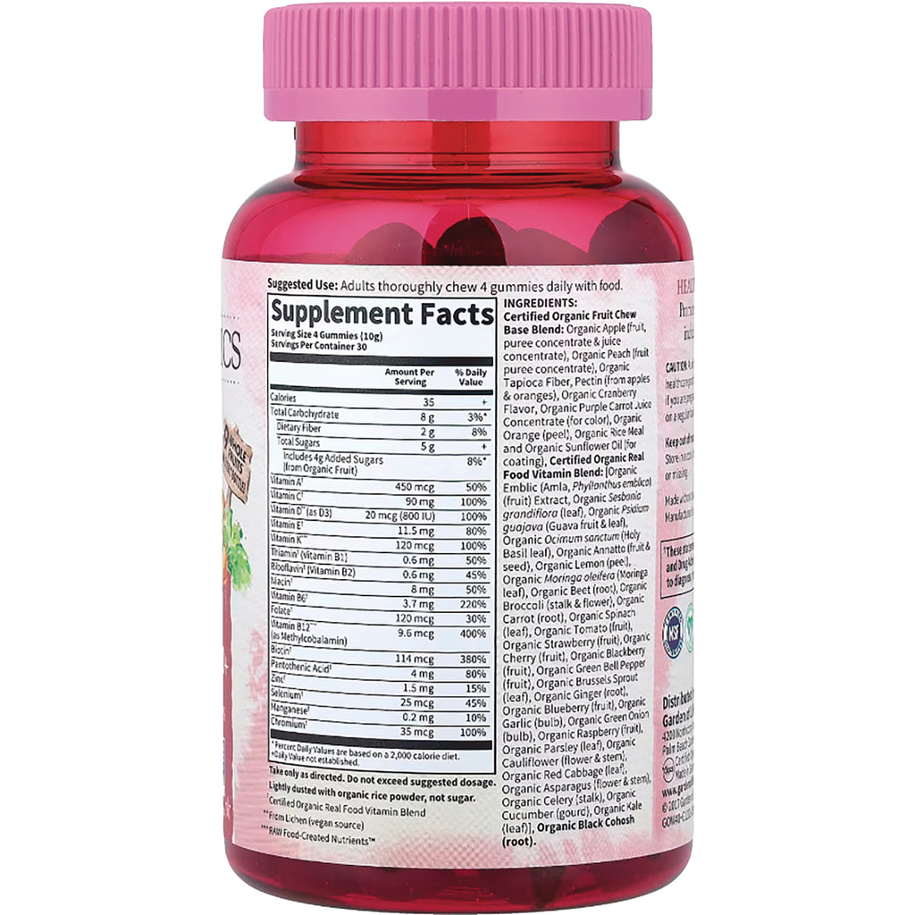 GLF238 | back of pink supplement bottle showing Supplement Facts panel and ingredients label - Thumbnail