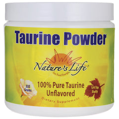 NSL019 | Nature's Life Taurine Powder jar, 100% pure taurine unflavored, 335 grams