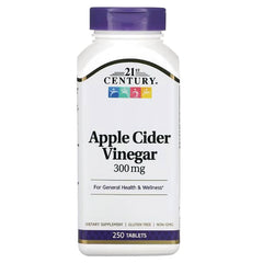 CNT010 | 21st Century Apple Cider Vinegar 300 mg white bottle, 250 tablets