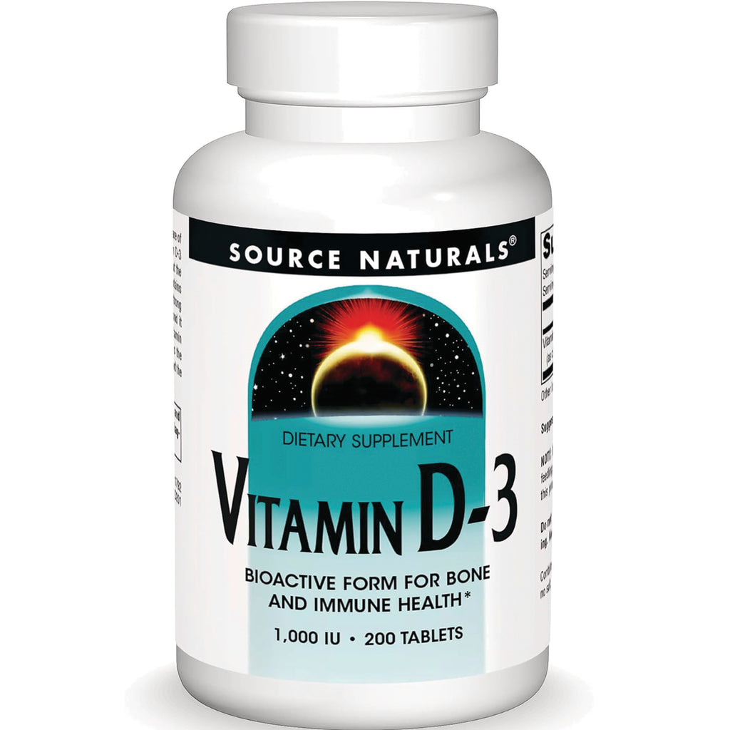 SN141 | Source Naturals Vitamin D-3 dietary supplement, 1,000 IU, 200 tablets - Thumbnail