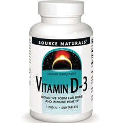 SN141 | Source Naturals Vitamin D-3 dietary supplement, 1,000 IU, 200 tablets