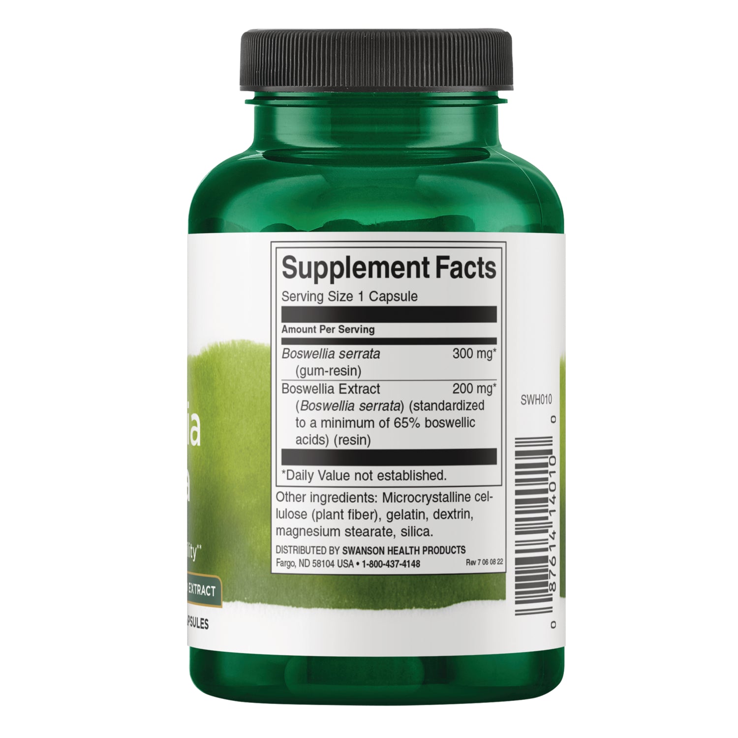 SWH010 | Back label with Supplement Facts