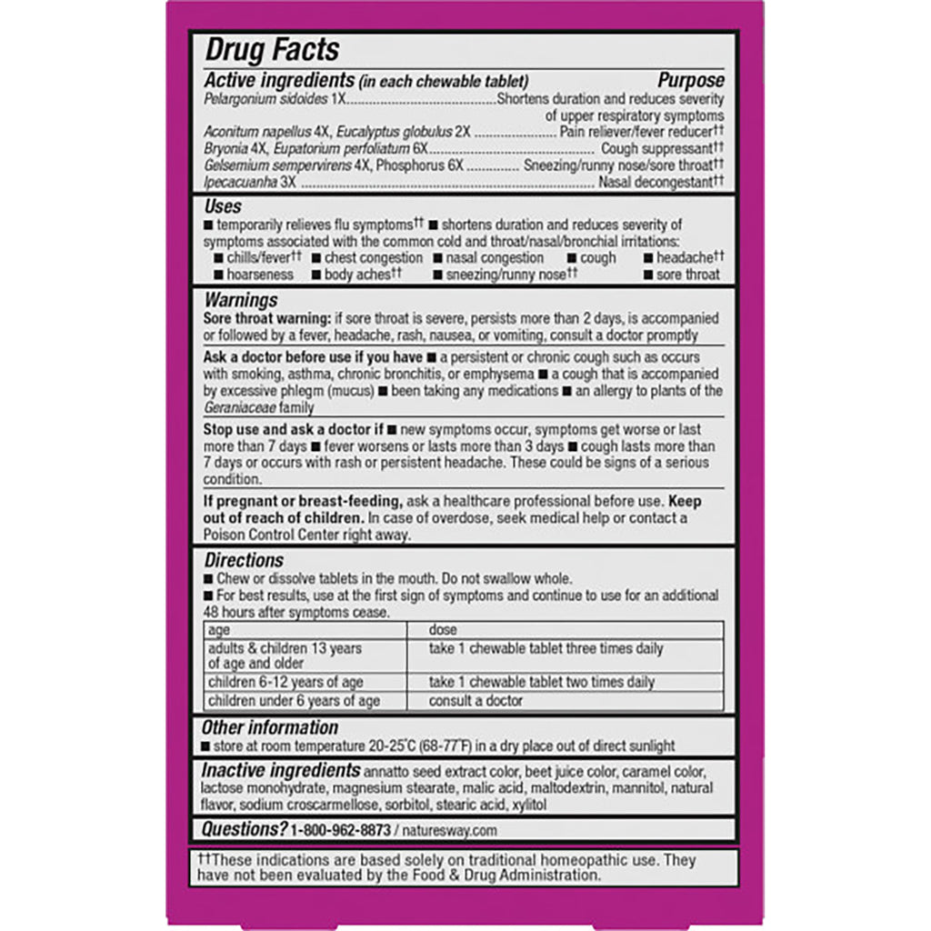 NW647 | Back label showing drug facts with active and inactive ingredients, warnings, directions and dosage table - Thumbnail