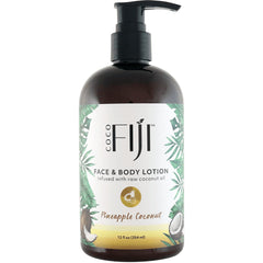 OFJ008 | Coco FIJI face & body lotion pump bottle, Pineapple Coconut scent, 12 fl oz