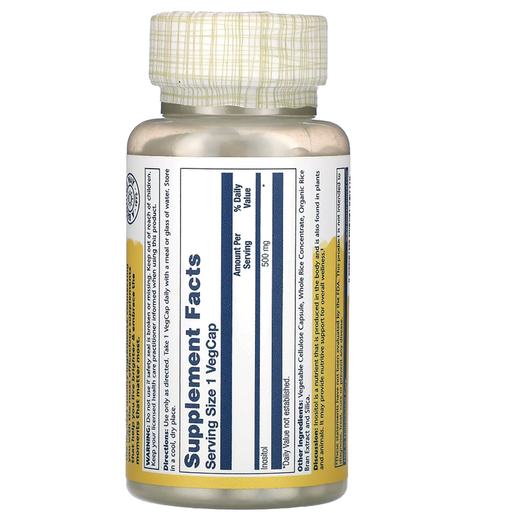 SLR361 | Back of supplement bottle showing Supplement Facts panel with serving size 1 VegCap and 500 mg - Thumbnail