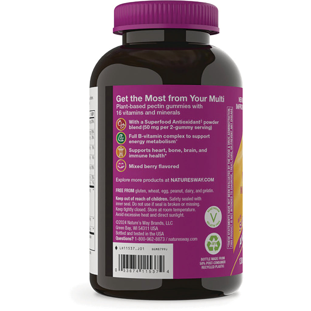 NW975 | Back of purple-labeled supplement bottle showing product claims, directions, and warnings - Thumbnail