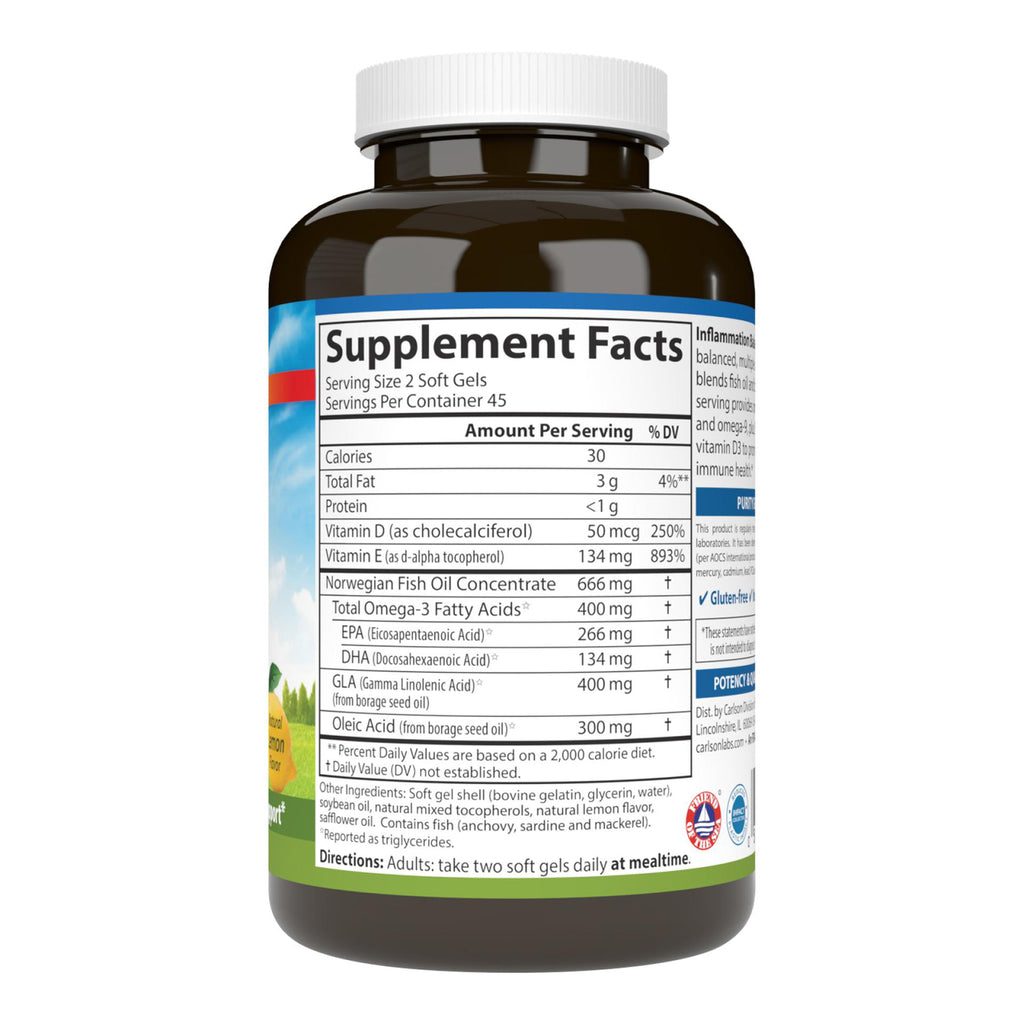 Supplement Facts label on back of supplement bottle showing serving size, nutrient amounts, and directions - Thumbnail