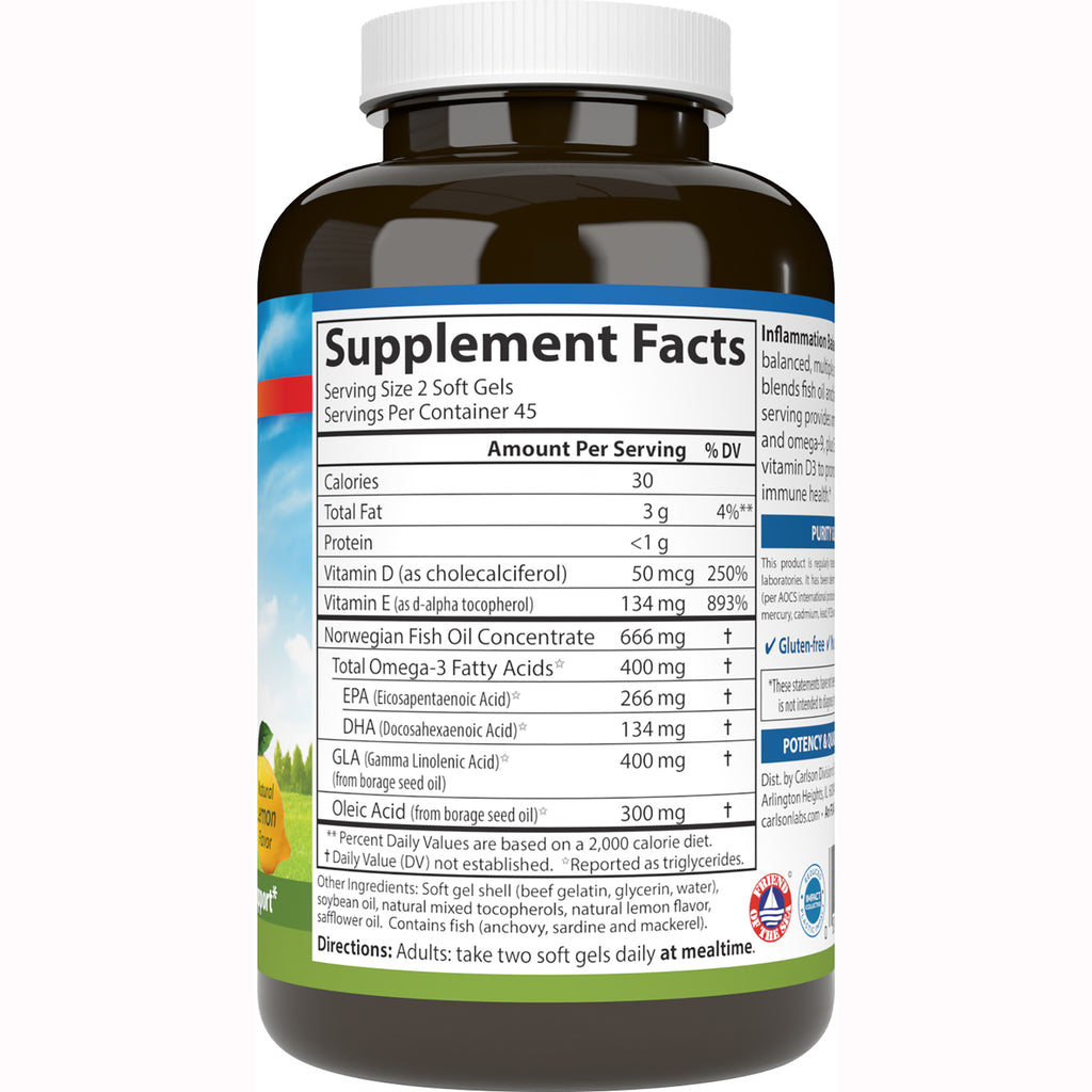 Supplement Facts label on back of supplement bottle showing serving size, nutrient amounts, and directions - Thumbnail