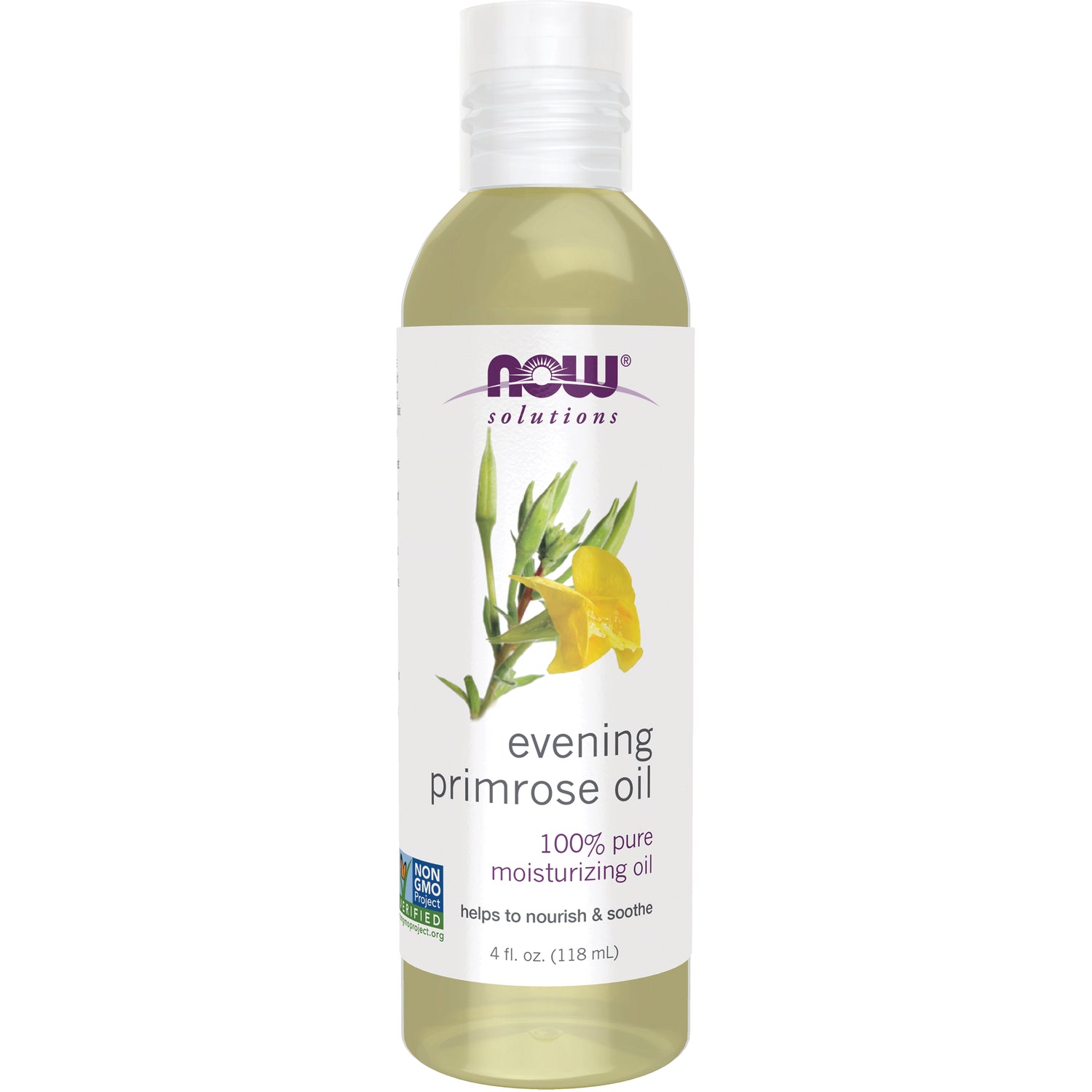 NWF243 | NOW Solutions evening primrose oil front bottle, 4 fl oz