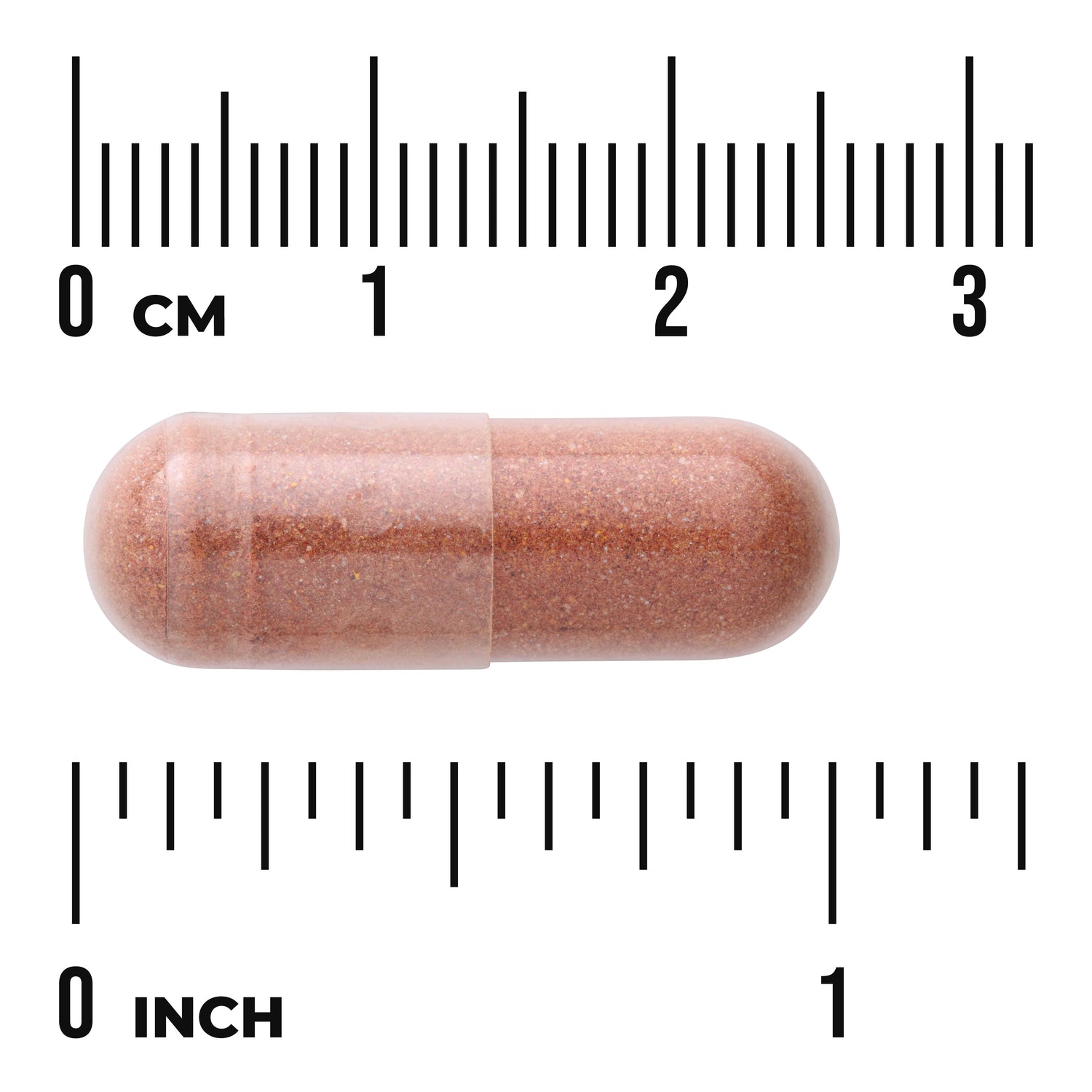 SWU982 | Capsule form shown to scale with cm and inch rulers