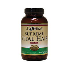 LFT013 | LifeTIME Supreme Vital Hair supplement bottle labeled with MSM, 120 capsules