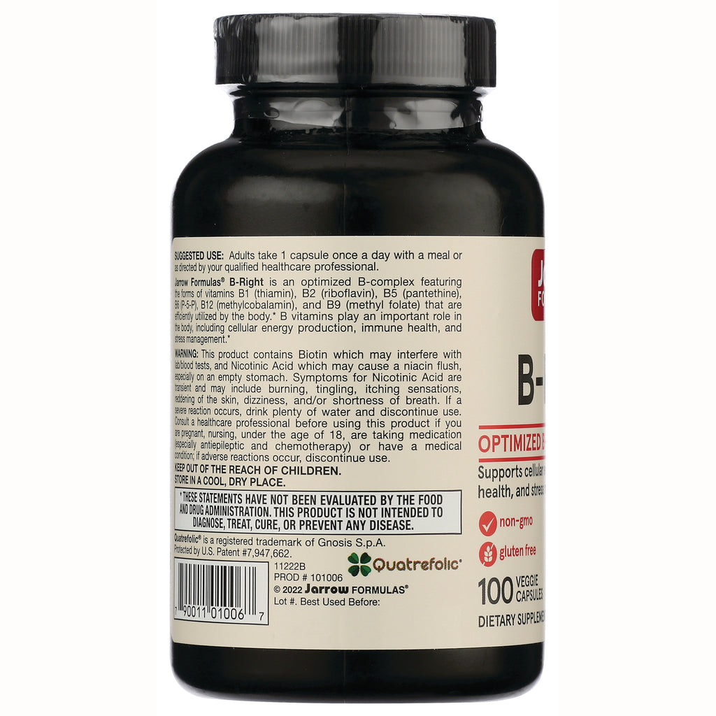 JR009 | Back label of dark supplement bottle showing suggested use, warnings, barcode, and product details - Thumbnail