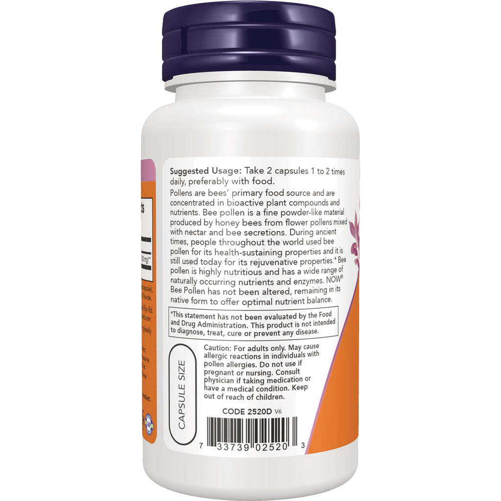 NWF462 | Back label of white supplement bottle showing suggested usage, caution text, barcode and capsule size - Thumbnail