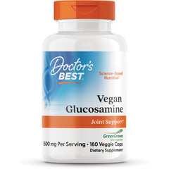 DB248 | Doctor's Best vegan glucosamine bottle, Joint Support, 180 veggie caps, 1500 mg per serving