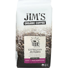 JOC015 | Jim's Organic Coffee Espresso Jimbo whole bean bag, 11 oz, medium/dark roast