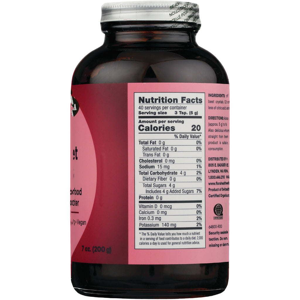 FL103 | Back of pink-labeled amber bottle showing Nutrition Facts panel, ingredient text, and net weight - Thumbnail