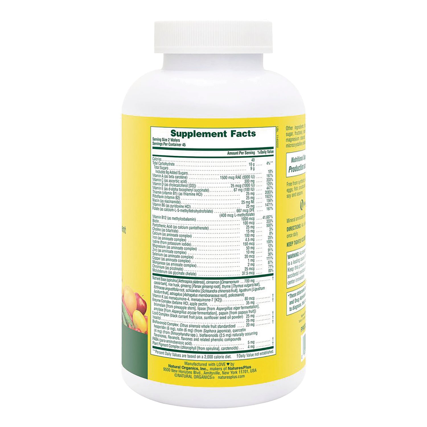 NTP060 | Back label of supplement bottle with Supplement Facts label