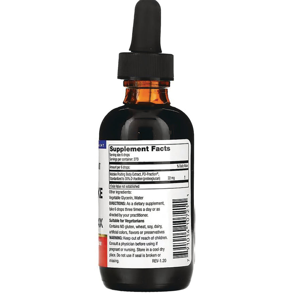 MSH010 | back label showing Supplement Facts, directions, ingredients, and barcode on amber dropper bottle - Thumbnail